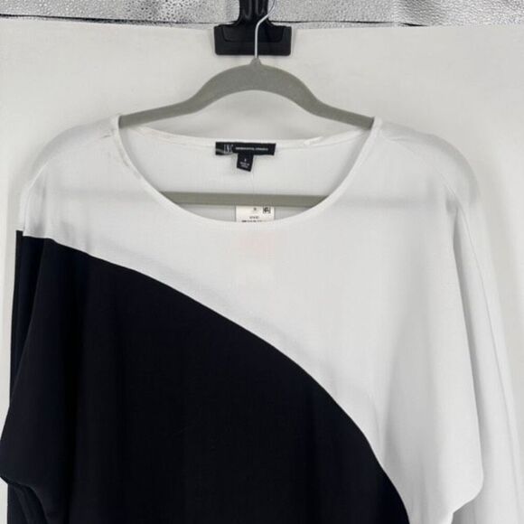 NWT INC INTERNATIONAL CONCEPTS Colorblock Top Dolman LS Black White Womens Small - Picture 4 of 11